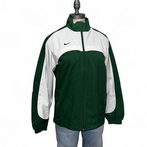 Nike green and white windbreaker jacket